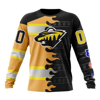 NHL Minnesota Wild Special First Responders Design Performance Long Sleeve Shirt