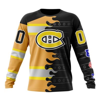 NHL Montreal Canadiens Special First Responders Design Performance Long Sleeve Shirt