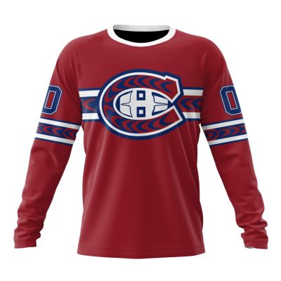 NHL Montreal Canadiens Special Indigenous Design Performance Long Sleeve Shirt