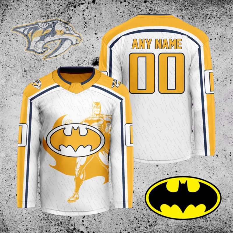 NHL Nashville Predators X Batman Hockey Jersey