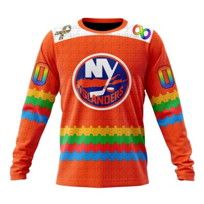 NHL New York Islanders Special Autism Awareness Design Performance Long Sleeve Shirt