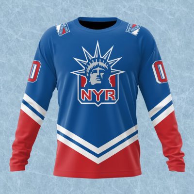 NHL New York Rangers Special Colour Rush Design Performance Long Sleeve Shirt