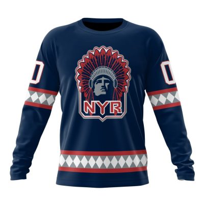 NHL New York Rangers Special Indigenous Design Performance Long Sleeve Shirt