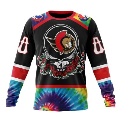 NHL Ottawa Senators Special Grateful Dead Design Performance Long Sleeve Shirt