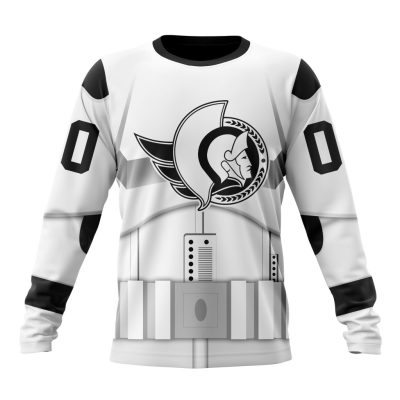 NHL Ottawa Senators Special Star Wars Stormtroopers Design Performance Long Sleeve Shirt