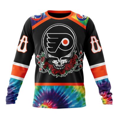 NHL Philadelphia Flyers Special Grateful Dead Design Performance Long Sleeve Shirt