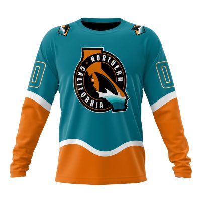 NHL San Jose Sharks Special Bold Design Performance Long Sleeve Shirt