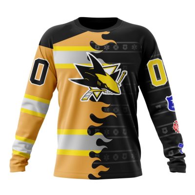 NHL San Jose Sharks Special First Responders Design Performance Long Sleeve Shirt