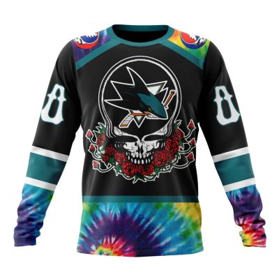 NHL San Jose Sharks Special Grateful Dead Design Performance Long Sleeve Shirt