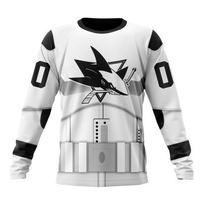 NHL San Jose Sharks Special Star Wars Stormtroopers Design Performance Long Sleeve Shirt