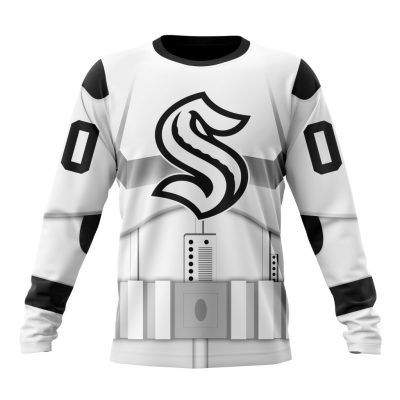 NHL Seattle Kraken Special Star Wars Stormtroopers Design Performance Long Sleeve Shirt
