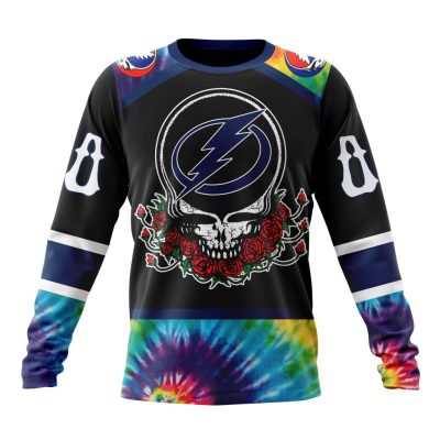 NHL Tampa Bay Lightning Special Grateful Dead Design Performance Long Sleeve Shirt