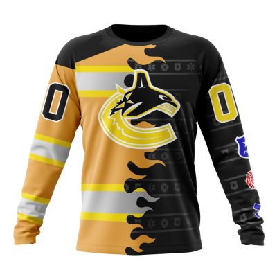NHL Vancouver Canucks Special First Responders Design Performance Long Sleeve Shirt