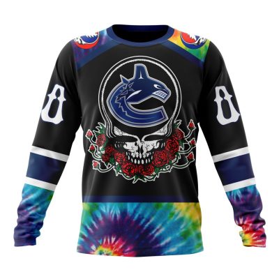 NHL Vancouver Canucks Special Grateful Dead Design Performance Long Sleeve Shirt
