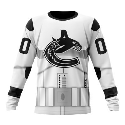 NHL Vancouver Canucks Special Star Wars Stormtroopers Design Performance Long Sleeve Shirt