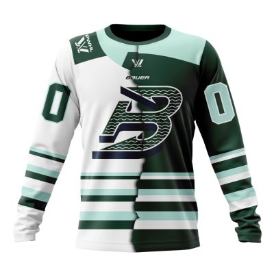 PWHL Boston Fleet Personalized Home Mix Away Design Performance Long Sleeve Shirt