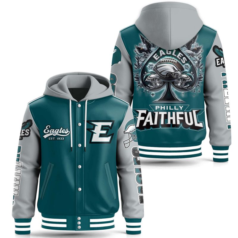 Philadelphia Eagles Special Hooded Baseball Jacket CHB1269