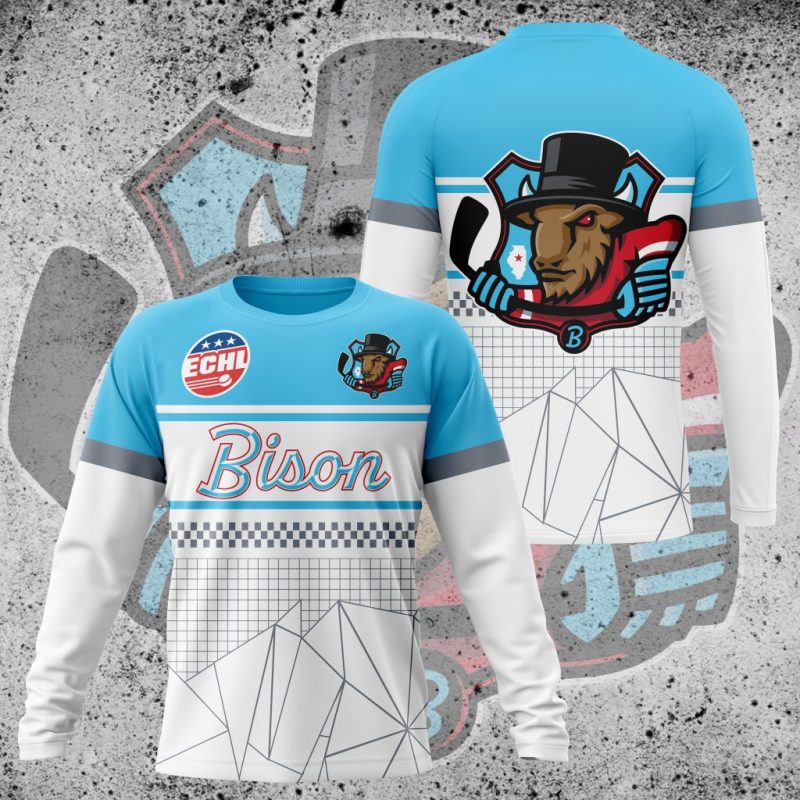 Premium ECHL Bloomington Bison Performance Long Sleeve Shirt