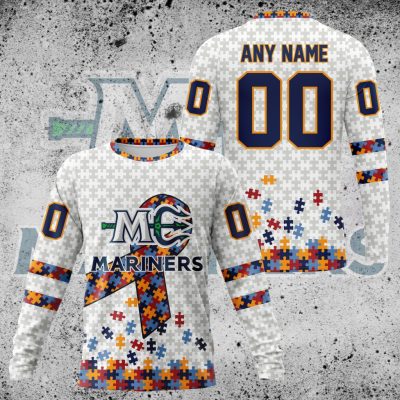 Premium ECHL Maine Mariners Autism Awareness Performance Long Sleeve Shirt