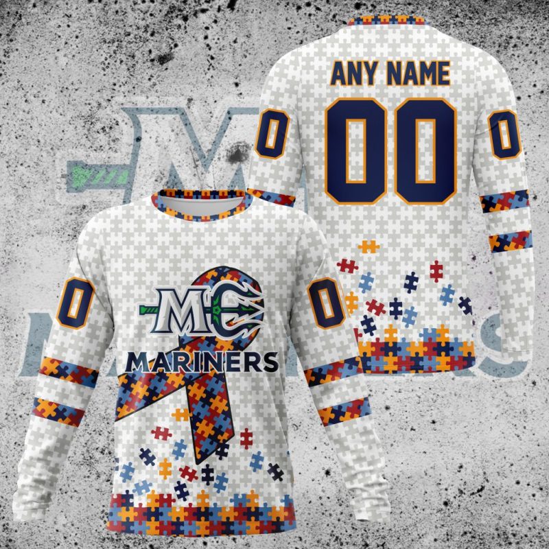 Premium ECHL Maine Mariners Autism Awareness Performance Long Sleeve Shirt