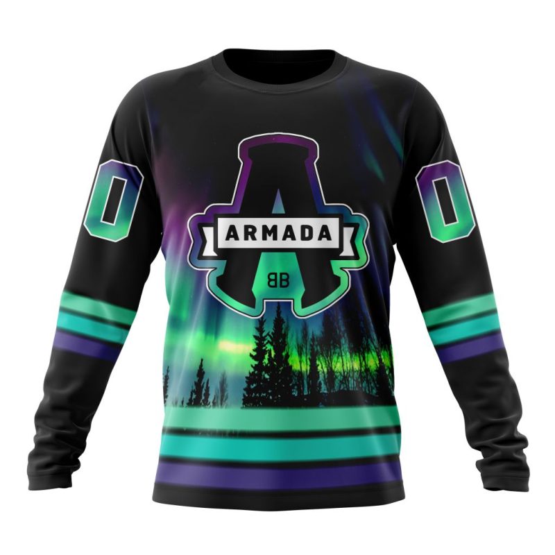 QMJHL Blainville-Boisbriand Armada Design With Northern Lights Performance Long Sleeve Shirt