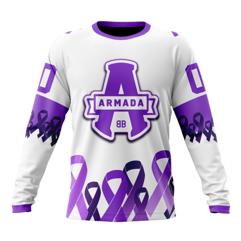 QMJHL Blainville-Boisbriand Armada Personalized Hockey Fights Cancer Design Performance Long Sleeve Shirt