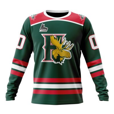 QMJHL Halifax Mooseheads Personalized Green Kits Performance Long Sleeve Shirt