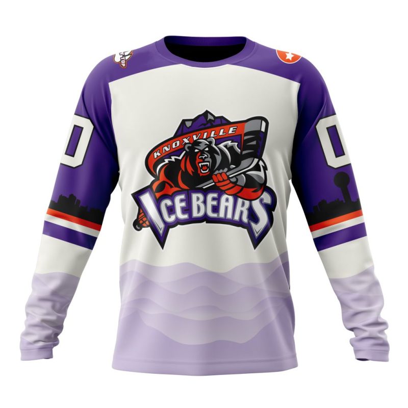 SPHL Knoxville Ice Bears Personalized Away Design Performance Long Sleeve Shirt