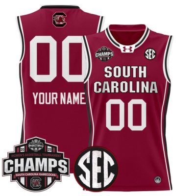 South Carolina Gamecocks 2025 SEC Women's Conference Tournament Champions Lightweight Basketball Custom Jersey - Garnet