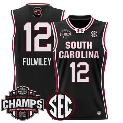 South Carolina Gamecocks 2025 SEC Women's Conference Tournament Champions Lightweight Basketball Jersey - Black MiLaysia Fulwiley