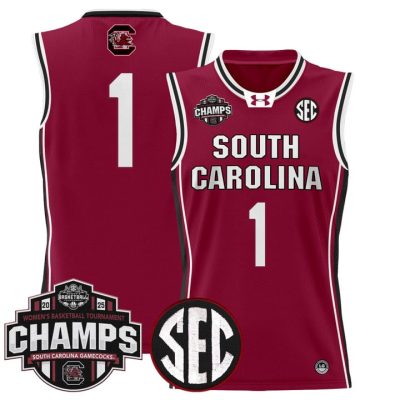 South Carolina Gamecocks 2025 SEC Women's Conference Tournament Champions Lightweight Basketball Jersey - Garnet #1 Team
