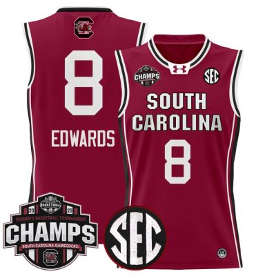South Carolina Gamecocks 2025 SEC Women's Conference Tournament Champions Lightweight Basketball Jersey - Garnet Joyce Edwards