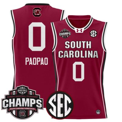South Carolina Gamecocks 2025 SEC Women's Conference Tournament Champions Lightweight Basketball Jersey - Garnet Te-Hina Paopao
