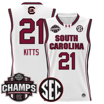 South Carolina Gamecocks 2025 SEC Women's Conference Tournament Champions Lightweight Basketball Jersey - White Chloe Kitts