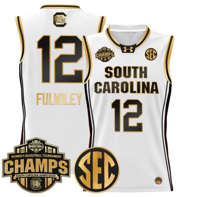 South Carolina Gamecocks 2025 SEC Women's Conference Tournament Champions Lightweight Basketball Jersey - White Gold MiLaysia Fulwiley