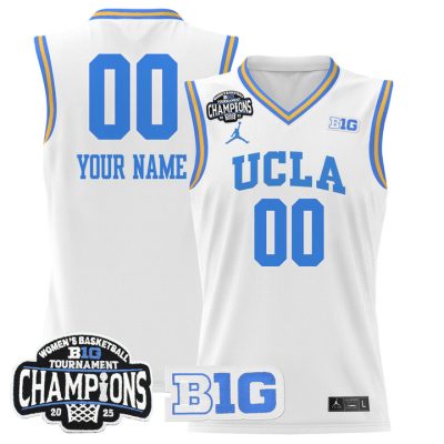 UCLA Bruins 2025 Big Ten Women's Conference Tournament Champions Lightweight Basketball Custom Jersey - White