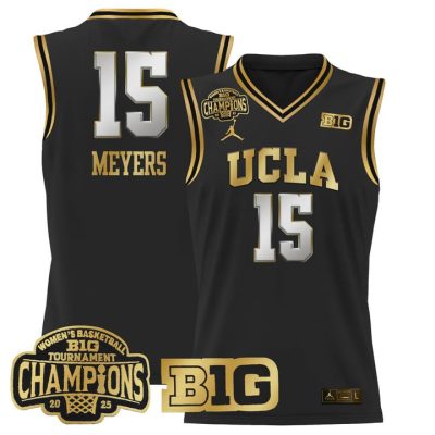 UCLA Bruins 2025 Big Ten Women's Conference Tournament Champions Lightweight Basketball Jersey - Black Gold Ann Meyers