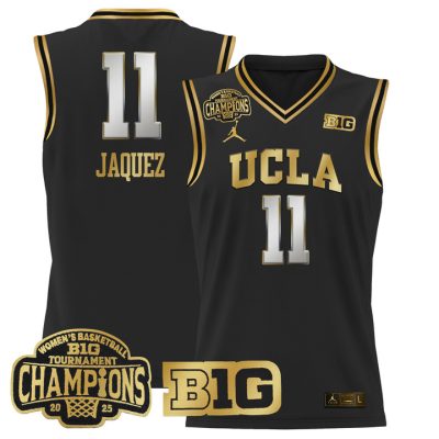 UCLA Bruins 2025 Big Ten Women's Conference Tournament Champions Lightweight Basketball Jersey - Black Gold Gabriela Jaquez