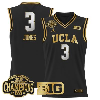 UCLA Bruins 2025 Big Ten Women's Conference Tournament Champions Lightweight Basketball Jersey - Black Gold Londynn Jones