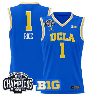 UCLA Bruins 2025 Big Ten Women's Conference Tournament Champions Lightweight Basketball Jersey - Royal Kiki Rice