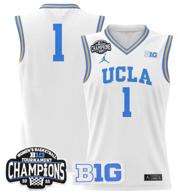 UCLA Bruins 2025 Big Ten Women's Conference Tournament Champions Lightweight Basketball Jersey - White #1 Team