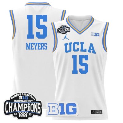 UCLA Bruins 2025 Big Ten Women's Conference Tournament Champions Lightweight Basketball Jersey - White Ann Meyers