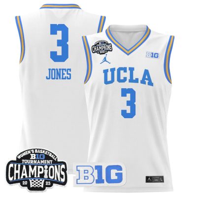 UCLA Bruins 2025 Big Ten Women's Conference Tournament Champions Lightweight Basketball Jersey - White Londynn Jones