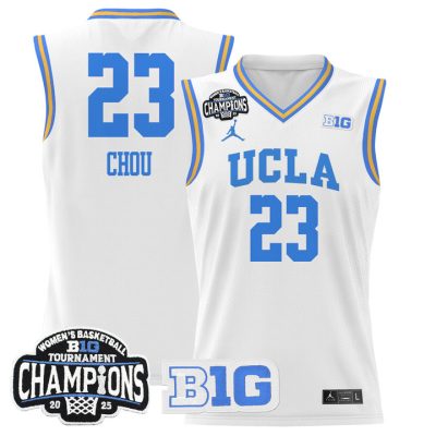 UCLA Bruins 2025 Big Ten Women's Conference Tournament Champions Lightweight Basketball Jersey - White Natalie Chou
