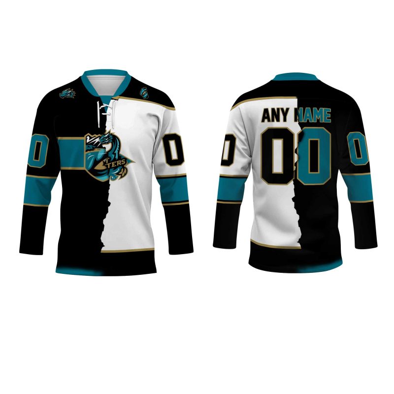 ECHL Tahoe Knight Monsters Personalized Mix Design Lace Hockey Jersey