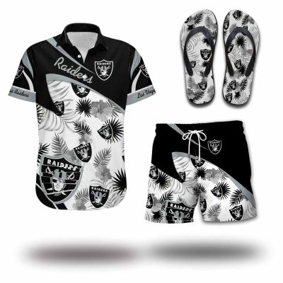 Las Vegas Raiders Combo Hawaiian Shirt and Shorts AHS1178