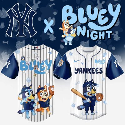 New York Yankees MLB x Bluey And Bingo Special Edition Baseball Jersey 2025 DBJ1018