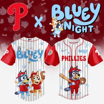 Philadelphia Phillies MLB x Bluey And Bingo Special Edition Baseball Jersey 2025 DBJ1020
