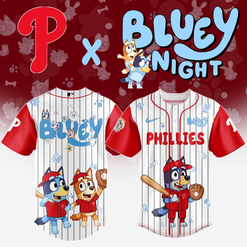 Philadelphia Phillies MLB x Bluey And Bingo Special Edition Baseball Jersey 2025 DBJ1020