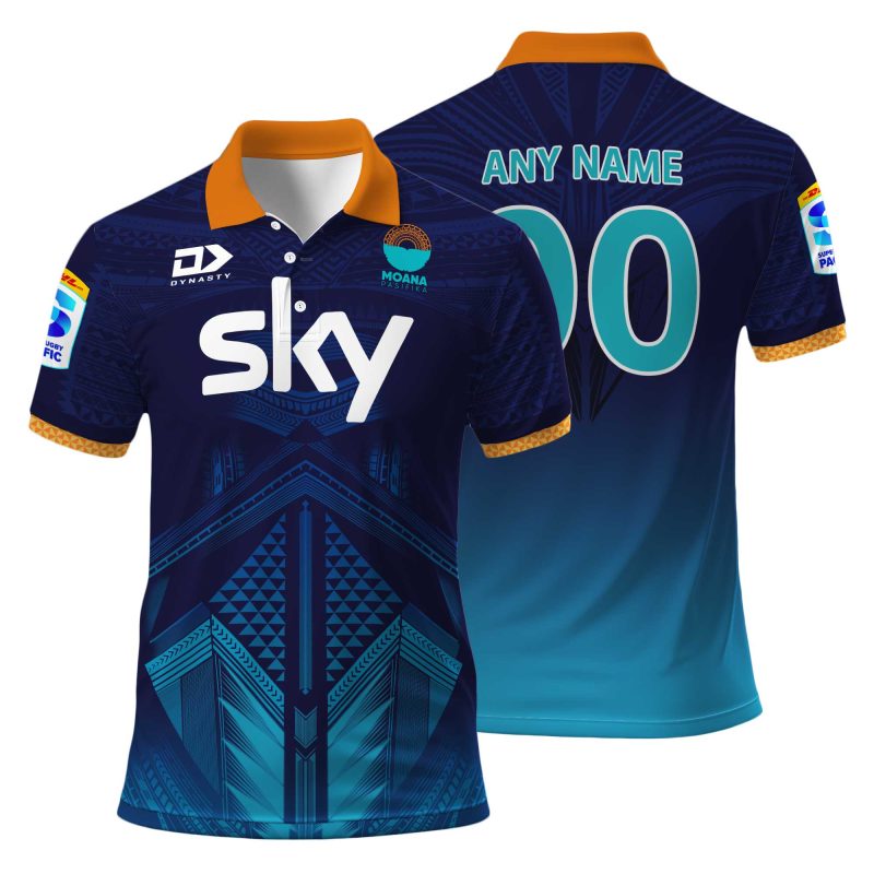 Super Rugby Moana Pasifika Personalized 2025 Home Polo Shirt
